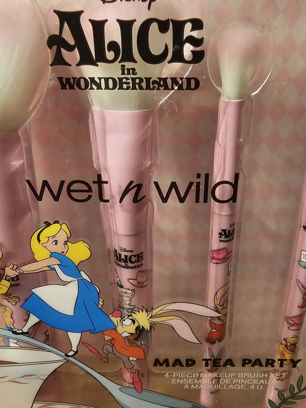 Disney Pink Alice in Wonderland Makeup Brush Set with Character Handles